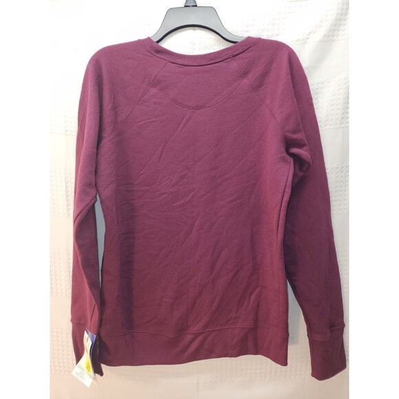 Champion Sweatshirt Womens Sm Crewneck Pullover Burgundy Logo Fleece - Picture 6 of 8
